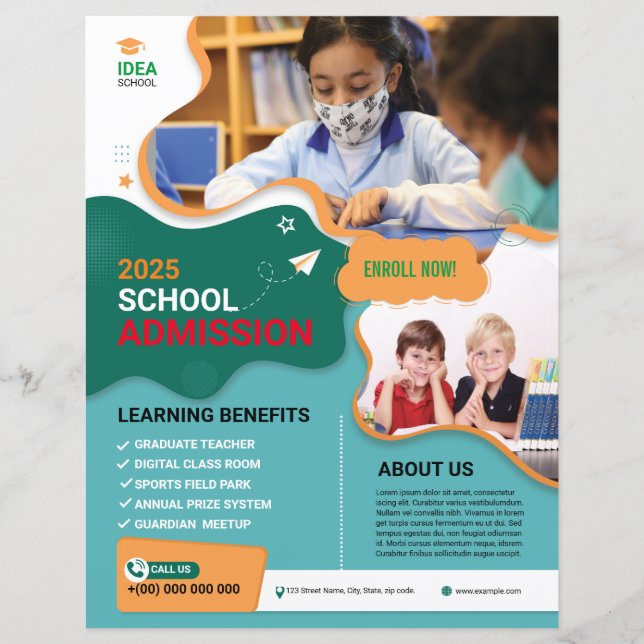 Modèle de la circulaire d'admission à l'école (Devant)