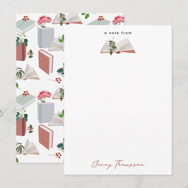 Modèle de lecture de livres botaniques & bibliothè (Devant / Derrière)