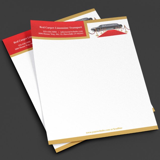 Modèle de lettre à en-tête Tapis Rouge Service Lim (Créateur téléchargé)