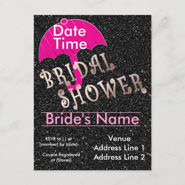 Modèle de l'invitation à la douche nuptiale (Devant)