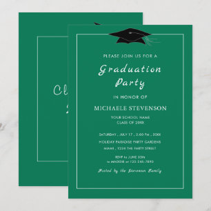 Modèle de l'invitation à la graduation verte perso