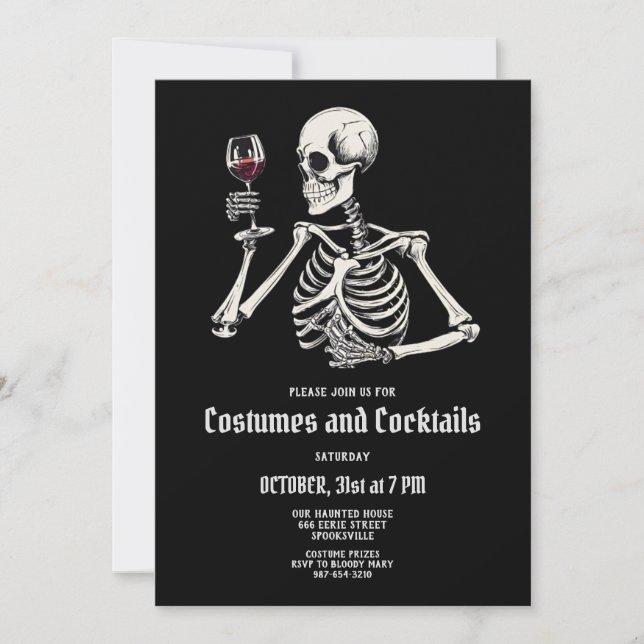 Modèle de l'invitation de la fête d'Halloween adul (Devant)