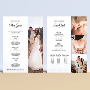 Modèle de liste de prix de photographie de mariage