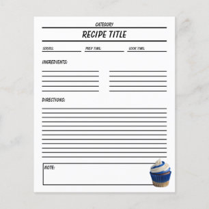 Modèle de livre de recettes de cupcake minimal
