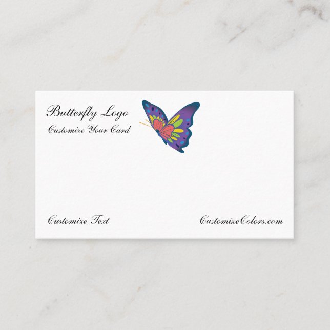 Modèle de logo Carte de visite papillon (Devant)