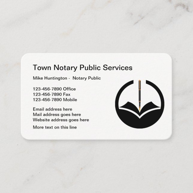 Modèle de logo public de notaire classique Cartes  (Devant)