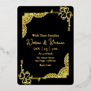 Modèle De Luxe Carte D'Invitation Gold Foil