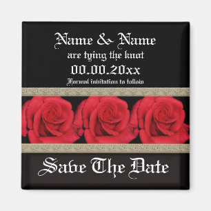 Modèle de magnet - roses rouges personnalisables