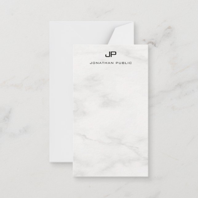 Modèle de Marbre blanc de Monogramme moderne (Devant)