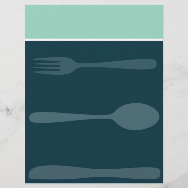 Modèle de menu bleu (Devant)