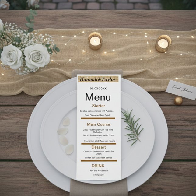 Modèle de menu de dîner élégant (Créateur téléchargé)