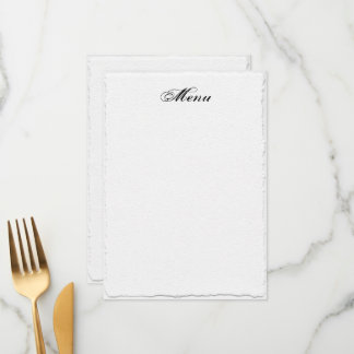 Modèle de Menu de Mariage Blanc avec Bordure Faux-