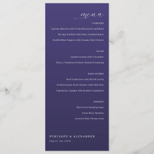 Modèle de menu élégant bleu marine