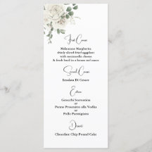 Modèle de menu Mariage à fleurs blanches