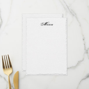 Modèle de menu Mariage blanc Faux-Deckle Edge