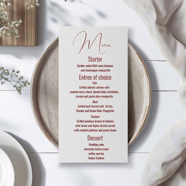 Modèle de menu mariage classique, moderne, script (Créateur téléchargé)