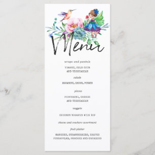 Modèle de menu pour fête d'anniversaire de la fée