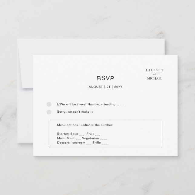 Modèle DE MENU RSVP PERSONNALISÉ - AJOUTER DES COU (Devant)