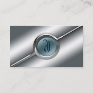 Modèle de monogramme de carte de visite en métal