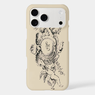 Modèle de monogramme de chérubins baroques rococo