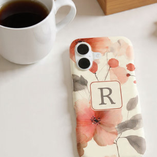 Modèle de monogramme de fleurs jolies personnalisé