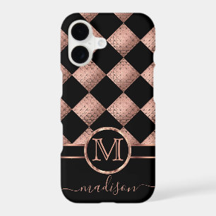 Modèle de monogramme Motif diamant or rose