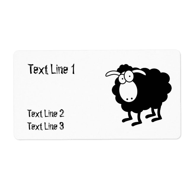 Modèle de mouton noir pour Étiquette (Devant)