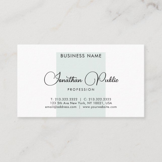 Modèle de nom manuscrit Carte de visite minimal (Devant)