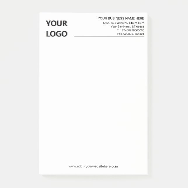 Modèle de notes post-it® pour l'entreprise (Devant)