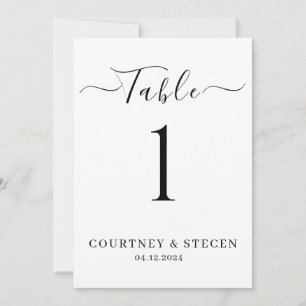 Modèle de numéro de table de mariage : Calligraphi
