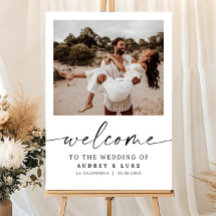 Modèle de panneau de bienvenue de mariage photo, M