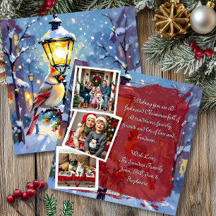 Modèle de photo personnalisé pour un Noël cardinal