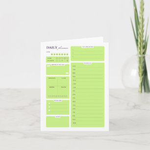 Modèle de planificateur quotidien minimaliste vert