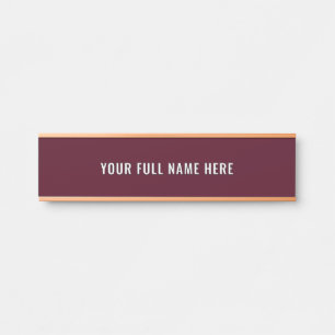 Modèle de plaque de porte à nom personnalisé Votre