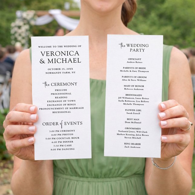 Modèle de programme de cérémonie de mariage minima (Créateur téléchargé)