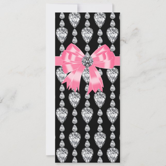 Modèle de programme de soirée Diamonds Bow rose no (Devant)