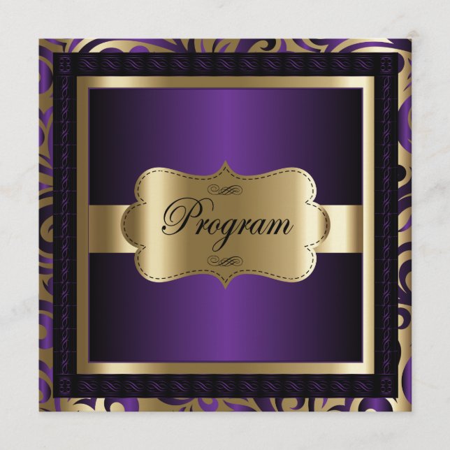 Modèle de programme | Purple & Gold Metallic (Devant)