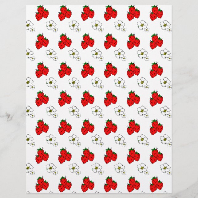 Modèle de prospectus fraises et fleurs (Devant)