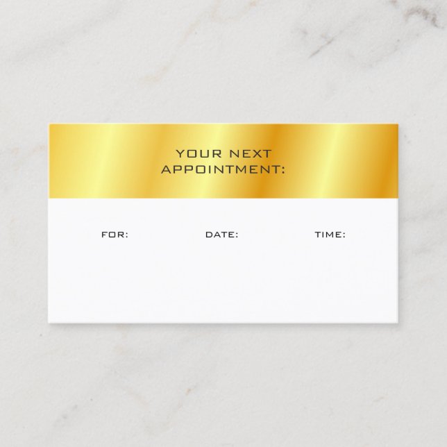 Modèle De Rappel De Rendez-Vous Faux Gold Et White (Devant)