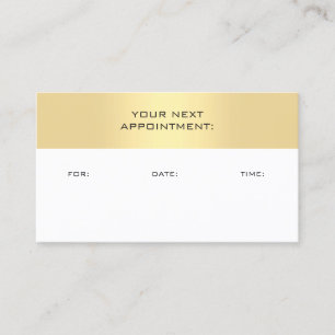 Modèle de rappel de rendez-vous Faux Gold White