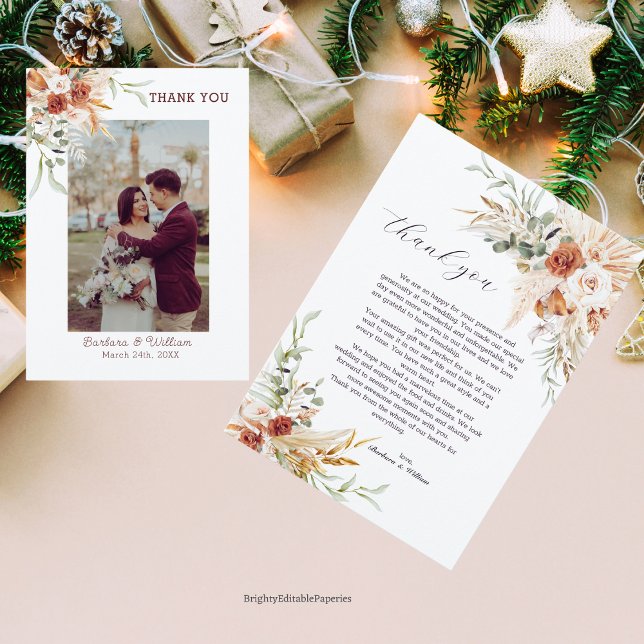 Modèle de remerciement de mariage bohème (Créateur téléchargé)