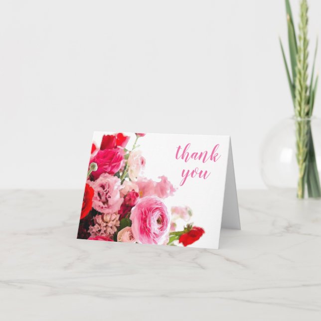 Modèle de roses de script de remerciement à l'aqua (Devant)