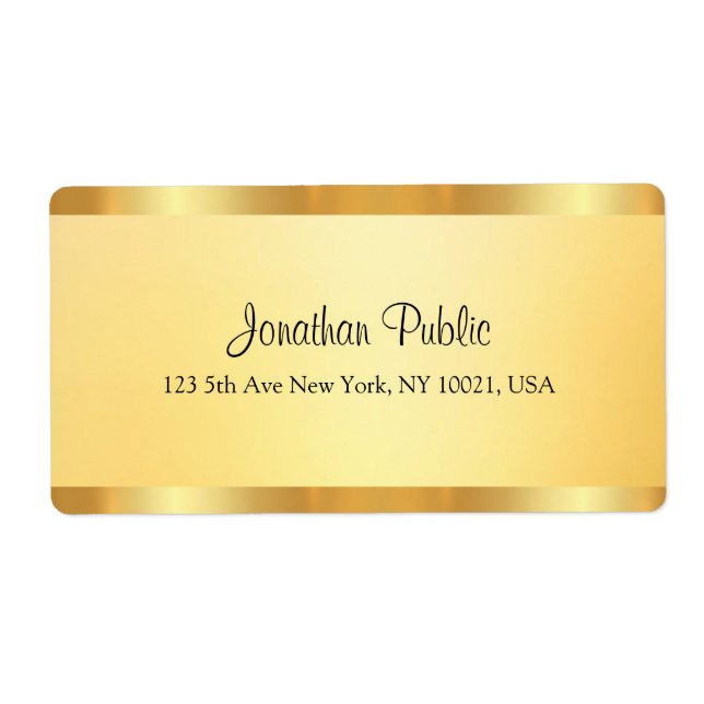 Modèle de script personnalisé Faux Gold Calligraph (Devant)