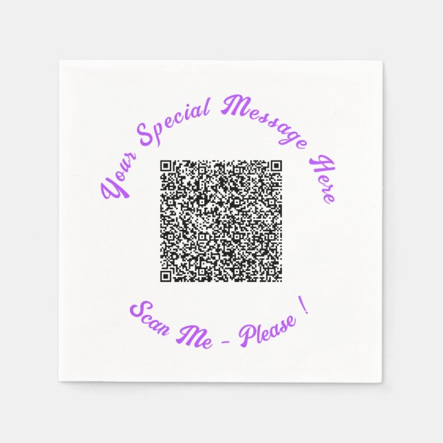 Modèle de serviettes en papier avec texte et code  (Devant)