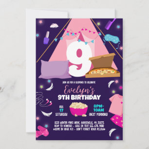 Modèle de soirée pyjama, Invitation filles pour un