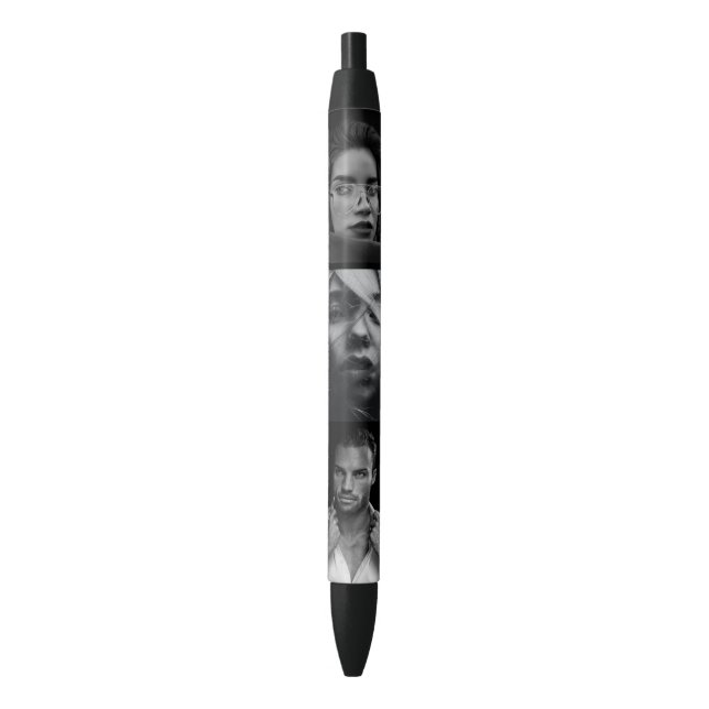 Modèle de stylo avec 3 photos personnalisées (devant Vertical)