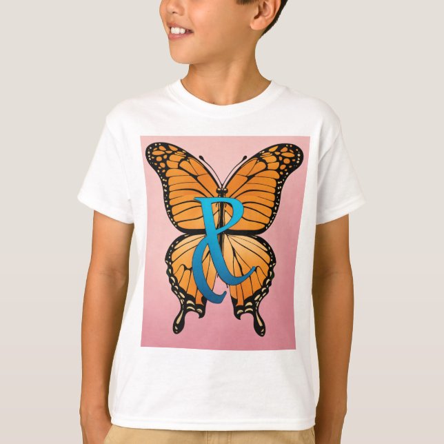 Modèle de T-shirt Abstrait Papillon ailes (Devant)