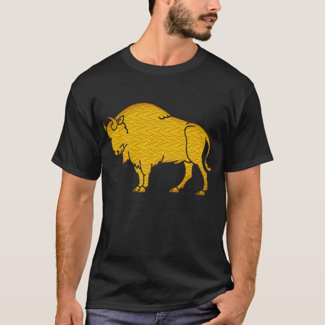 modèle de t-shirt golden american bison wild-life (Devant)