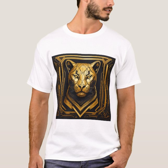Modèle de T-shirt tribal géométrique Lion (Devant)