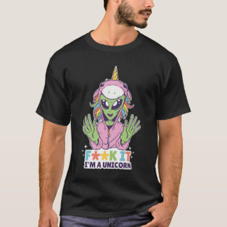 Modèle de t-shirt unicorne Alien
